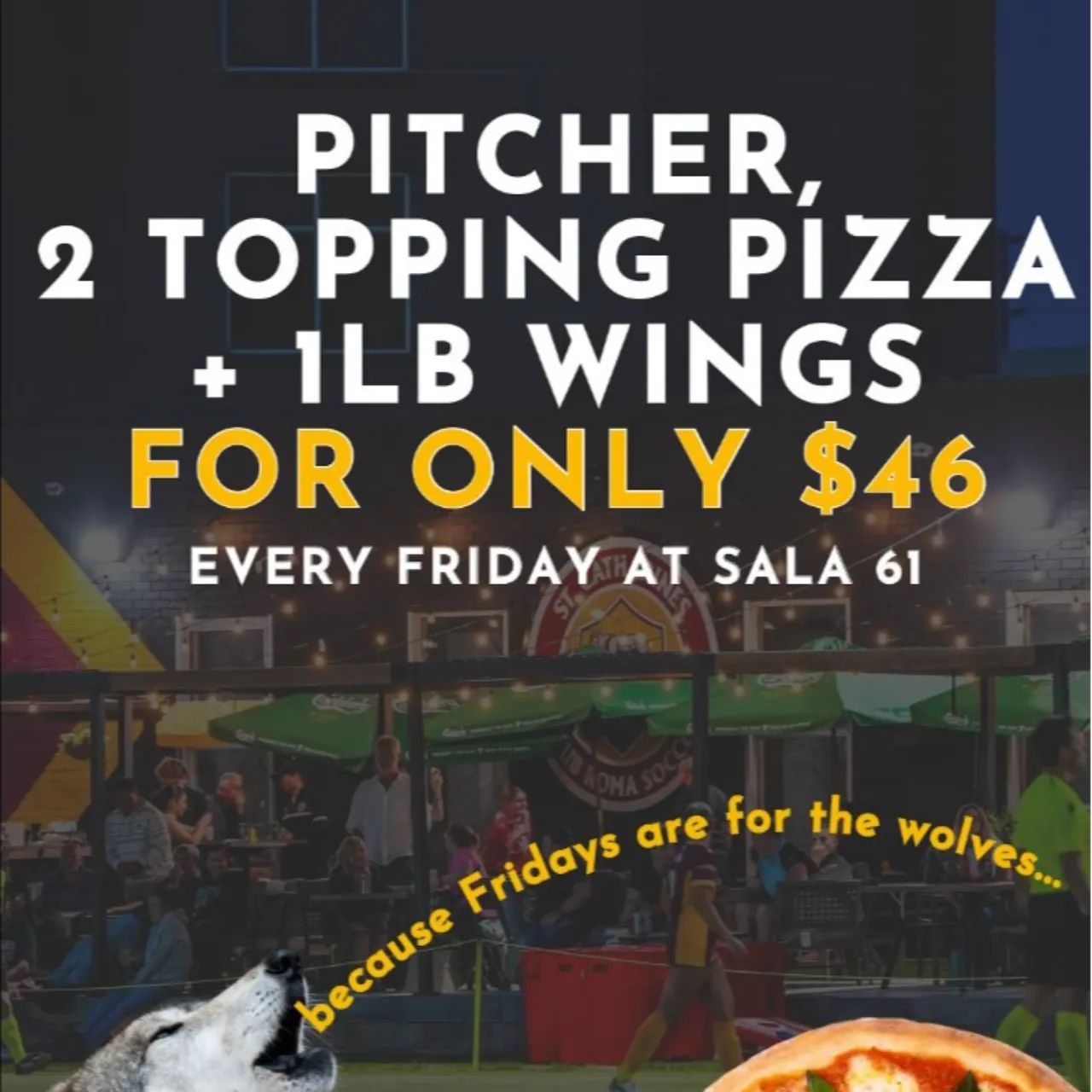 Pitcher, 2 Topping Pizza & 1LB Wings