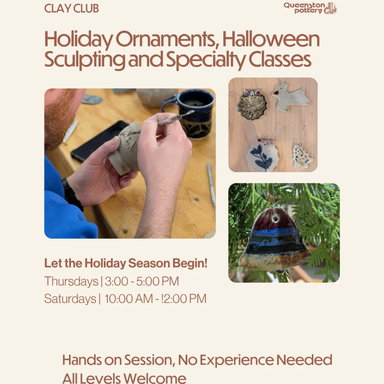 Clay Club: Holiday Ornaments at Queenston Pottery