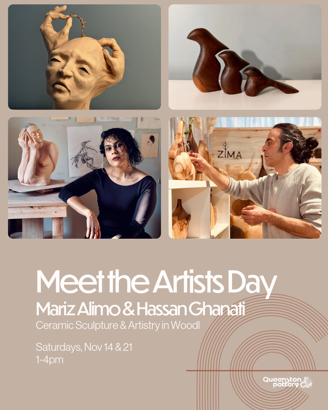Meet the Artist Day with Marzi Alimo and Hassan Ghanati at Queenston Pottery